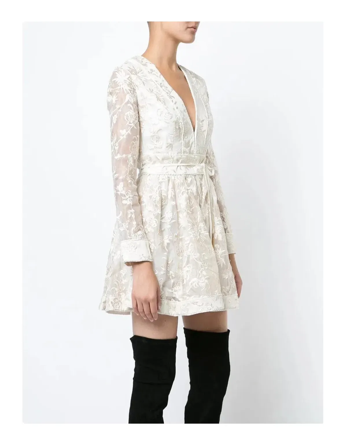 Zimmermann Rife Embroidered Dress Cream Size 2 / AU 12 - Image 1