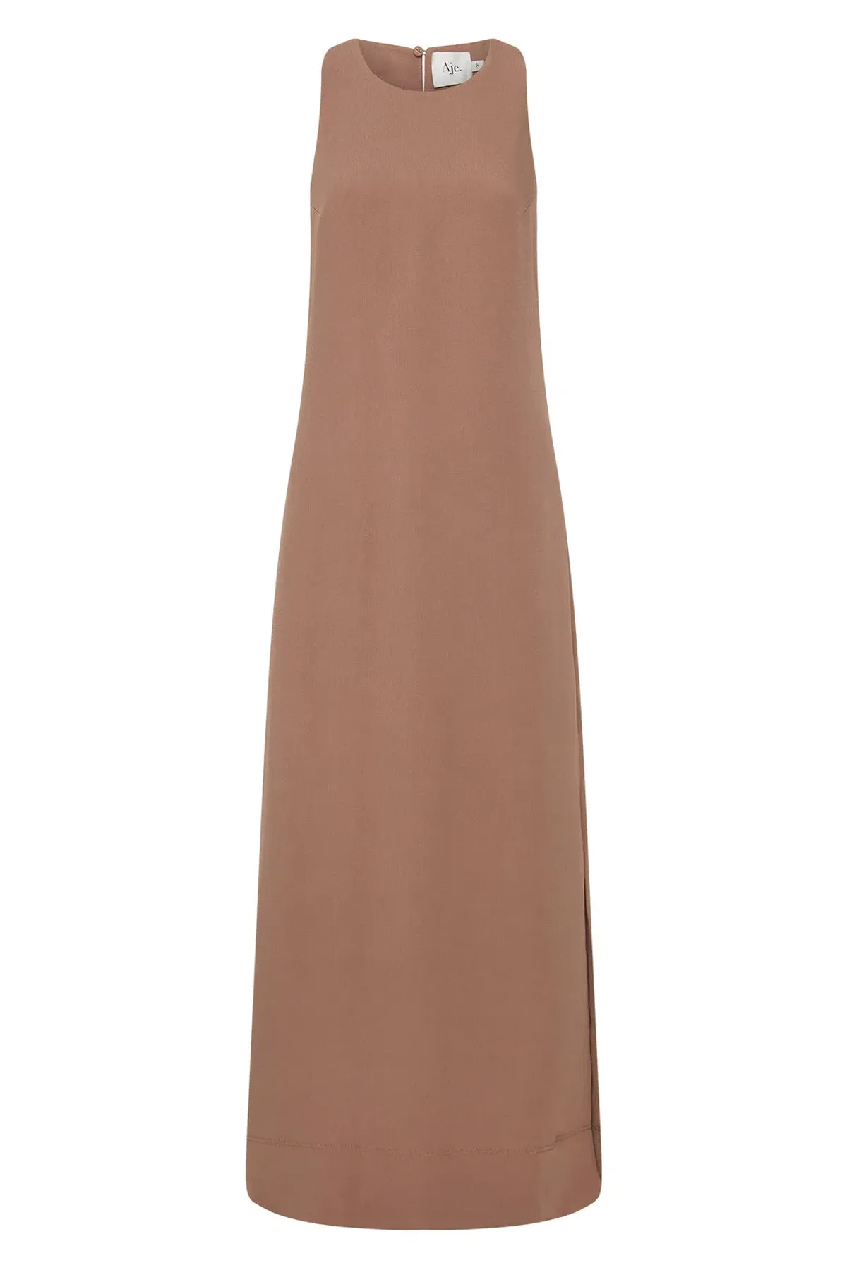 Aje Intrigue Twist Back Midi Dress in Chocolate Brown Size AU 10 - Image 6