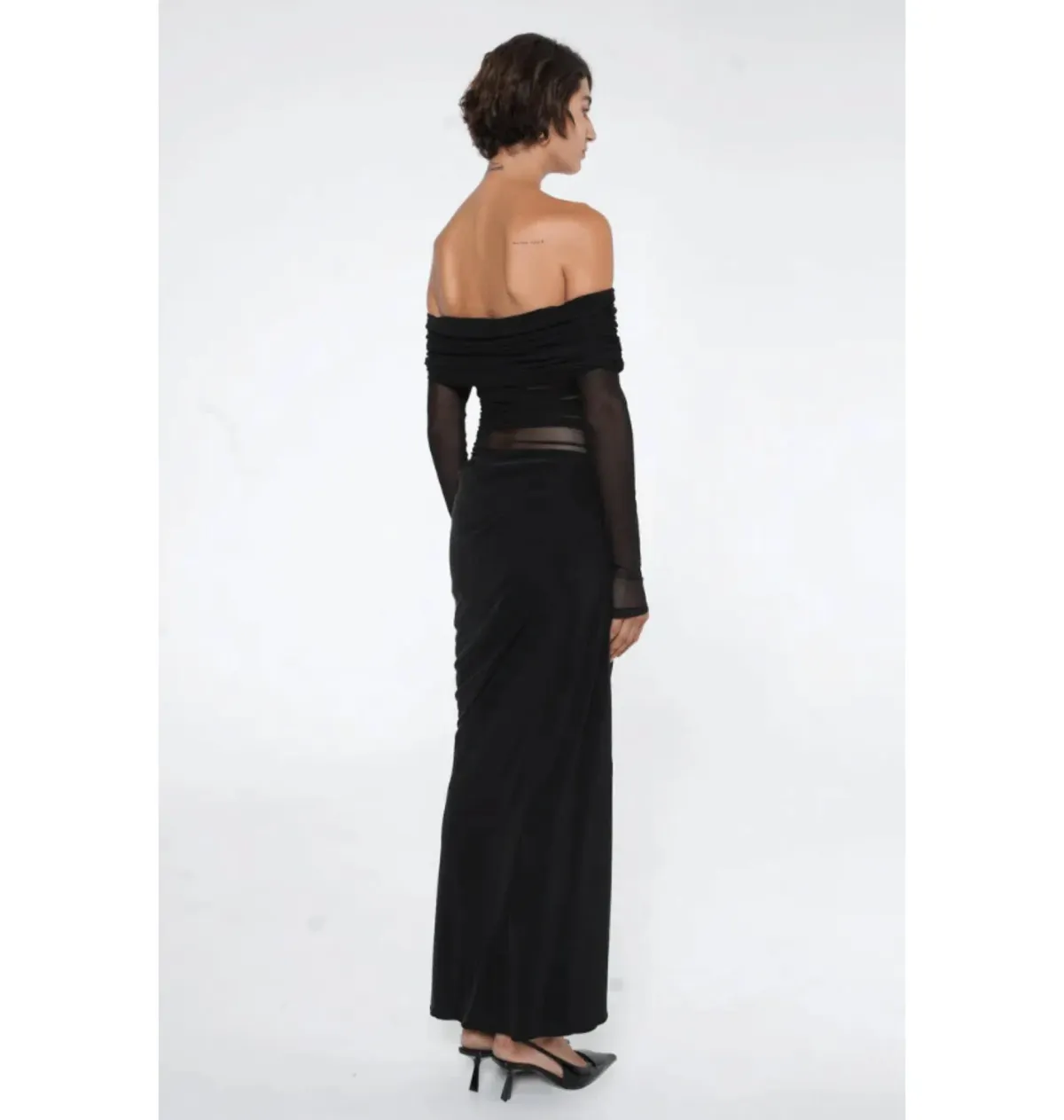 Benni Yasmin Off-Shoulder Maxi Dress Black Size AU 8 - Image 3