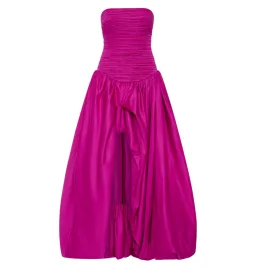 Aje Violette Bubble Hem Maxi Dress Deep Magenta Size L / AU 12 for rent on The Volte - image 6