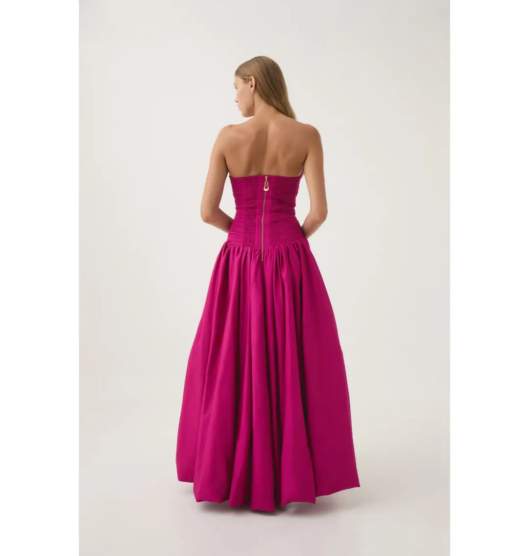 Aje Violette Bubble Hem Maxi Dress Deep Magenta Size L / AU 12 for rent on The Volte - main image