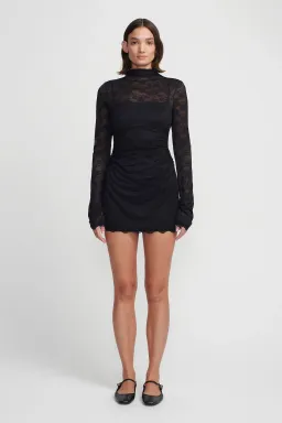Hansen & Gretel Marco Lace Mini Dress Black Size M / AU 10 for rent on The Volte - image 1