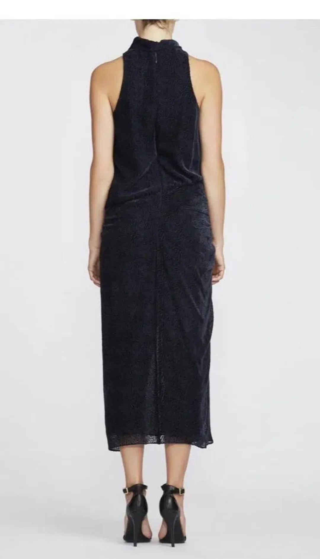 Camilla and Marc Saki Drape Sleeveless Dress Blue Size 6 for rent on The Volte - main image