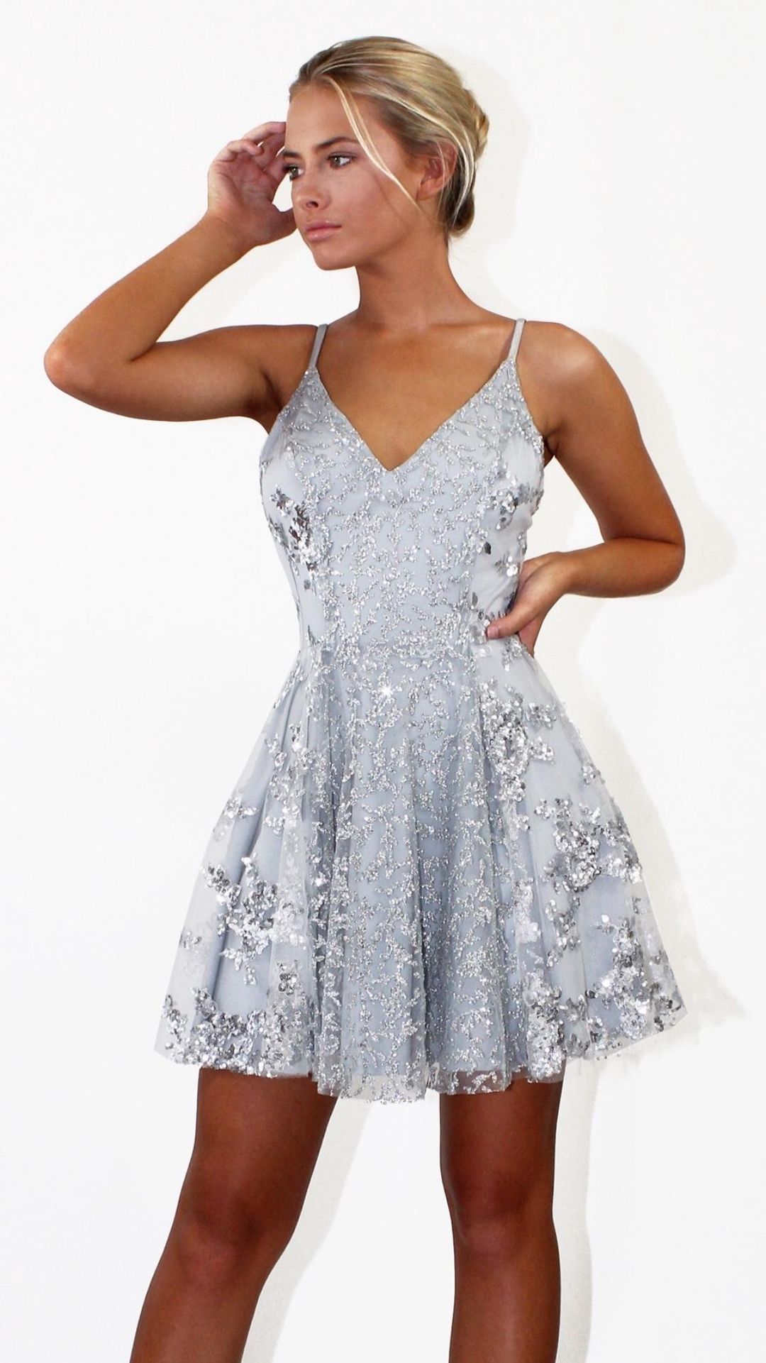 Studio Minc Silver Wings Dress Silver Size 8 for rent on The Volte - main image