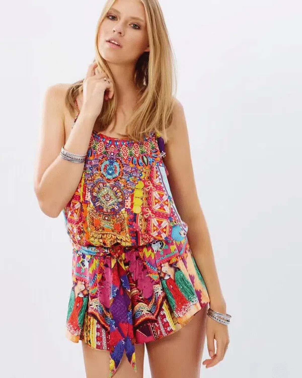 Camilla Childs Play Silk Playsuit Multi Size 8 - Image 4