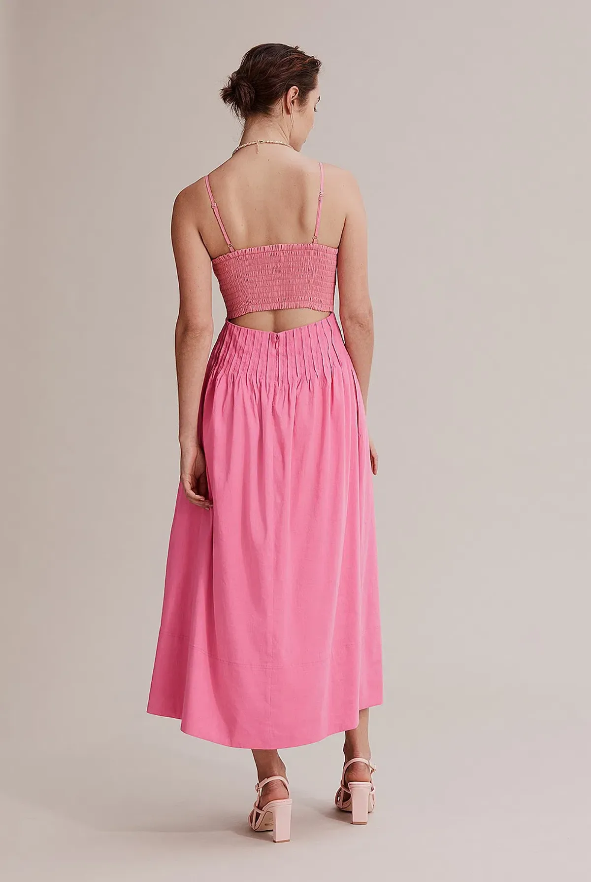 Country Road Gathered Midi Dress Hot Pink Size 12 - Image 2