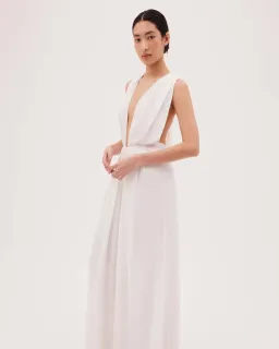 Bianca Spender Ascendent Gown in White Silk Size 10 for rent on The Volte - image 2