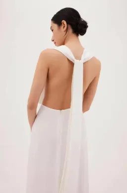 Bianca Spender Ascendent Gown in White Silk Size 10 for rent on The Volte - image 3