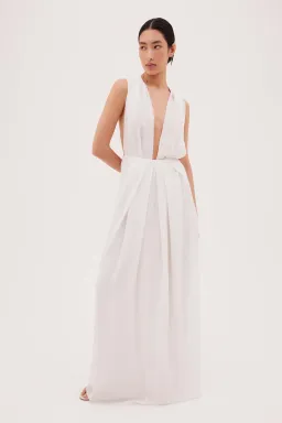 Bianca Spender Ascendent Gown in White Silk Size 10 for rent on The Volte - image 1