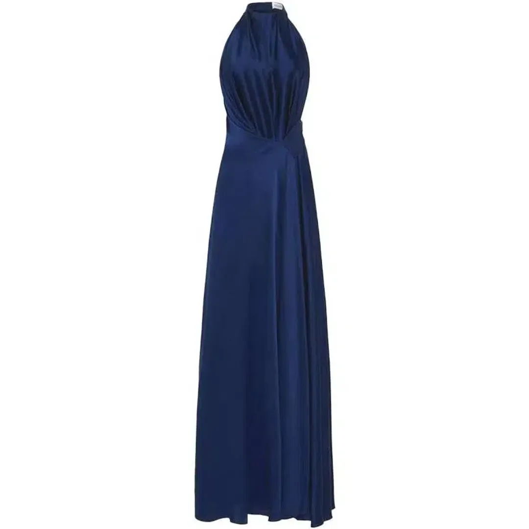 Bianca Spender Isabella Pure Silk Ball Gown in Navy Size 8 for rent on The Volte - main image
