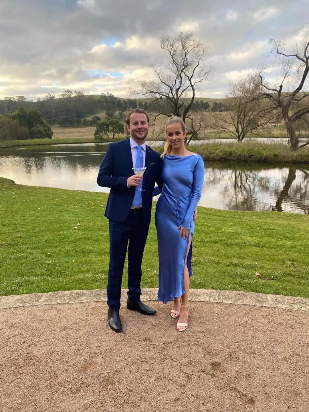 Bec & Bridge Delphine Long Sleeve Midi Dress Blue Size 8 for rent on The Volte - main image