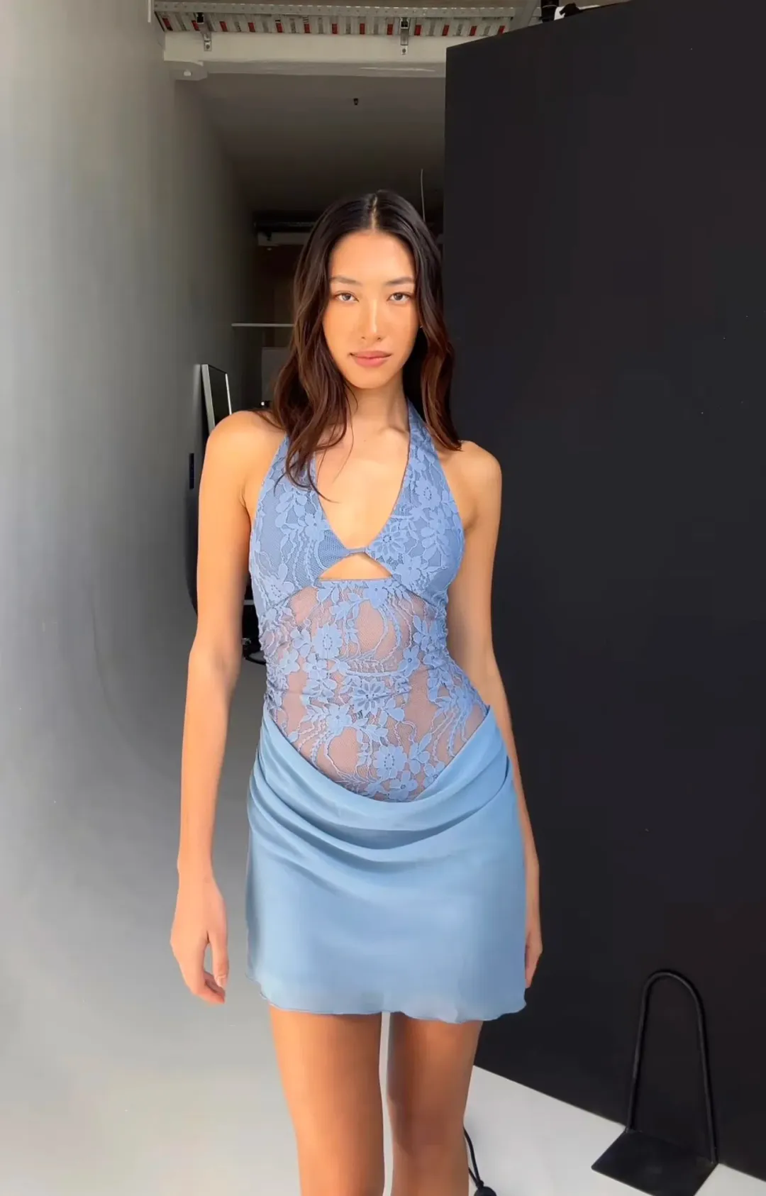 BENNI Rocky Mini Dress Storm Blue Size 8 for rent on The Volte - main image