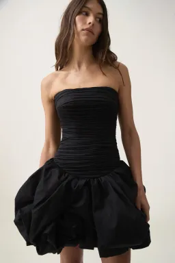 Aje Violette Bubble Hem Mini Dress in Black Size 10 for rent on The Volte - image 2