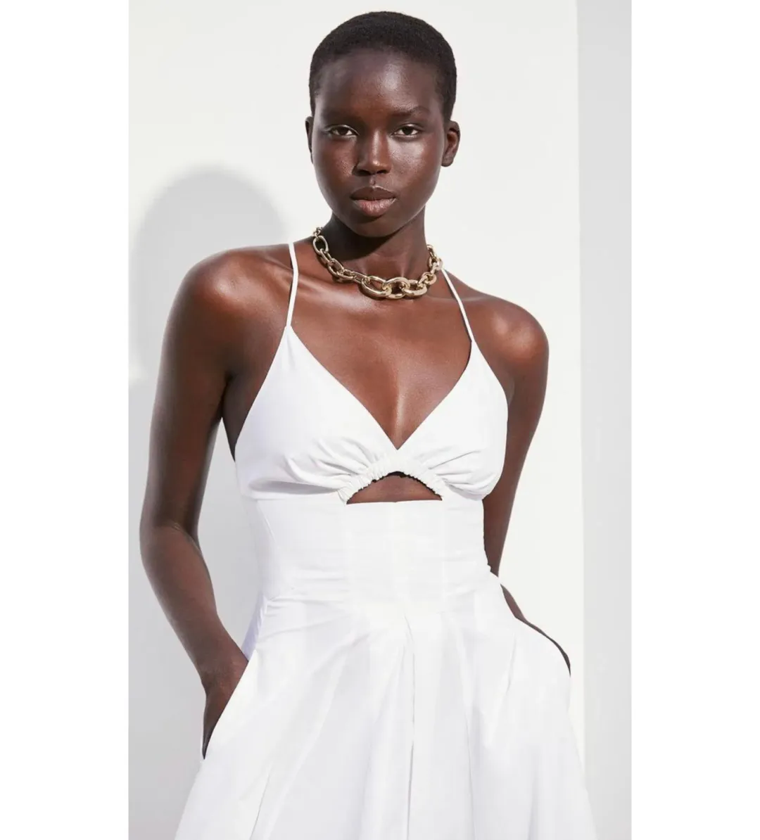 Scanlan Theodore Cotton Strappy Dress White Size 6 for rent on The Volte - main image
