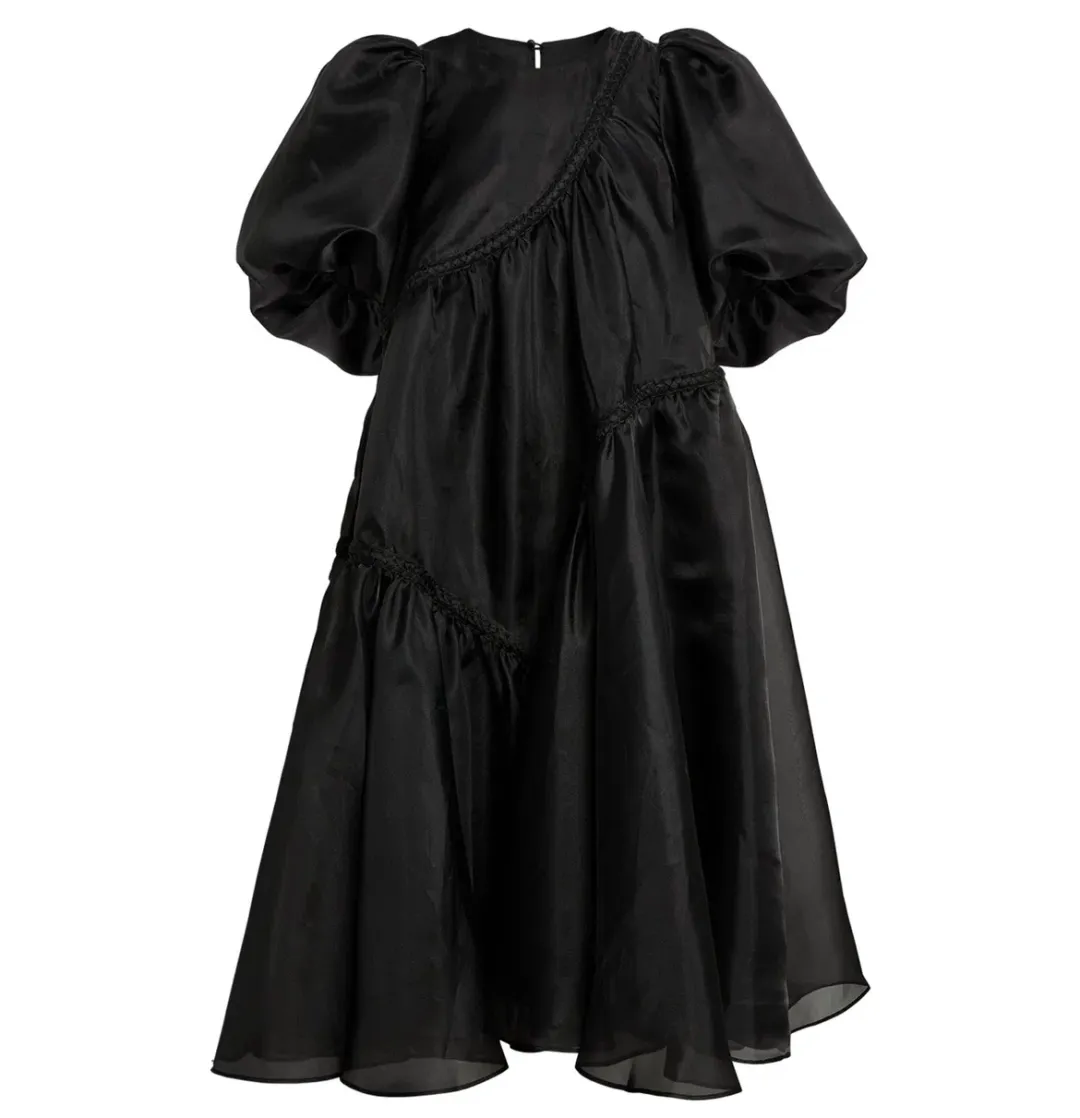 Aje Riviera Braided Midi Dress Black Size 6 for rent on The Volte - main image