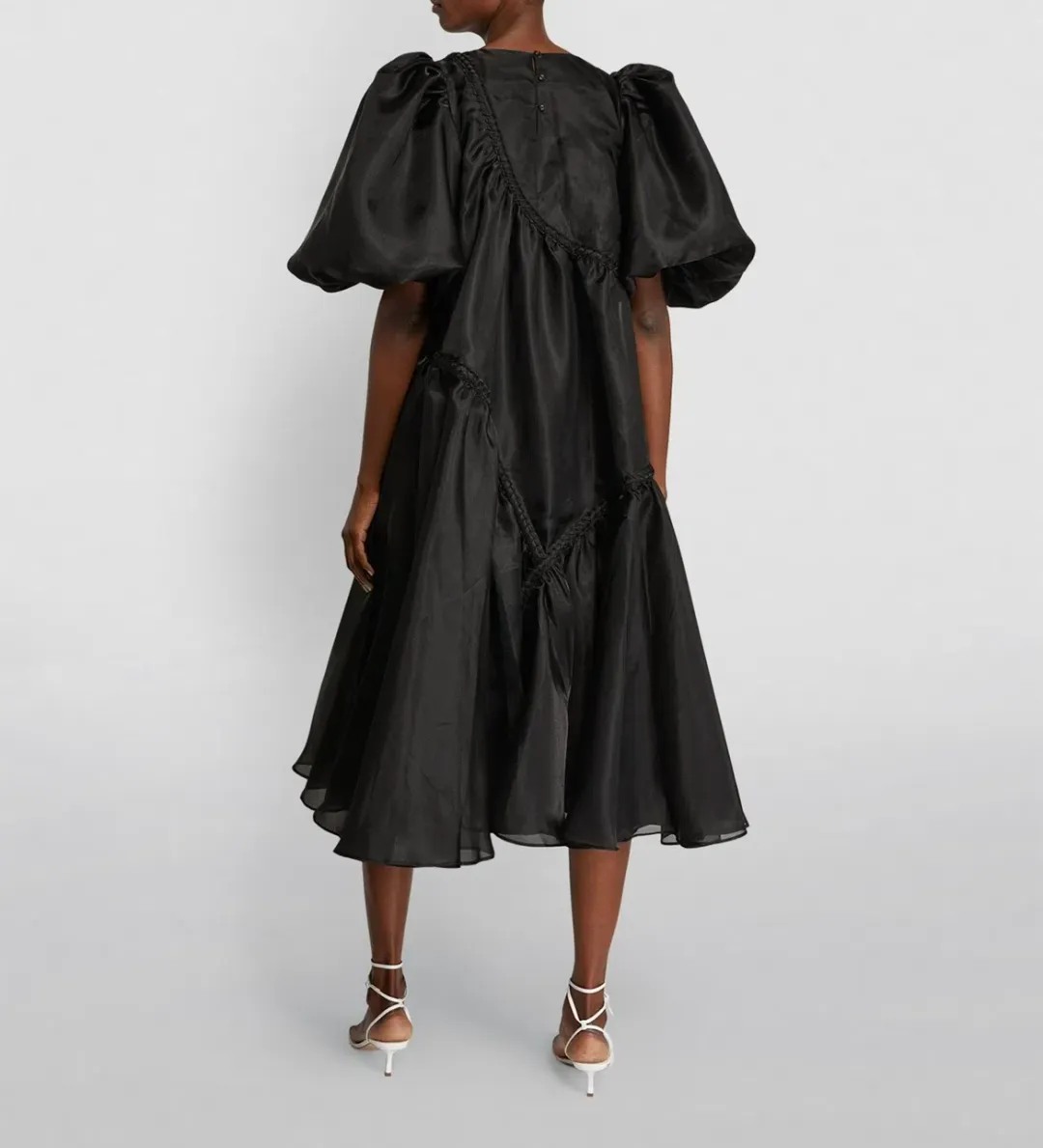 Aje Riviera Braided Midi Dress Black Size 6 for rent on The Volte - main image