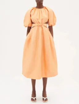 Aje Mimosa Cutout Midi Dress In Mandarin Size 12 for rent on The Volte - image 1