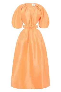 Aje Mimosa Cutout Midi Dress In Mandarin Size 12 for rent on The Volte - image 6