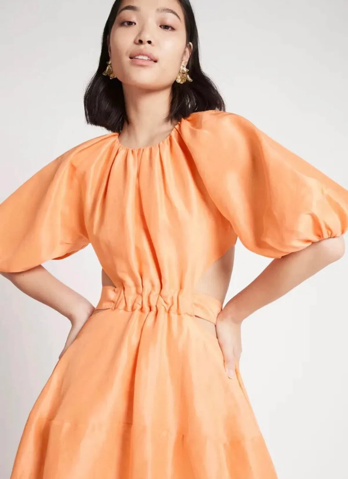 Aje Mimosa Cutout Midi Dress In Mandarin Size 12 - Image 5