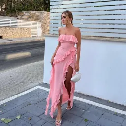 House of CB Sarina Maxi Dress Apricot Size 6 for rent on The Volte - image 3