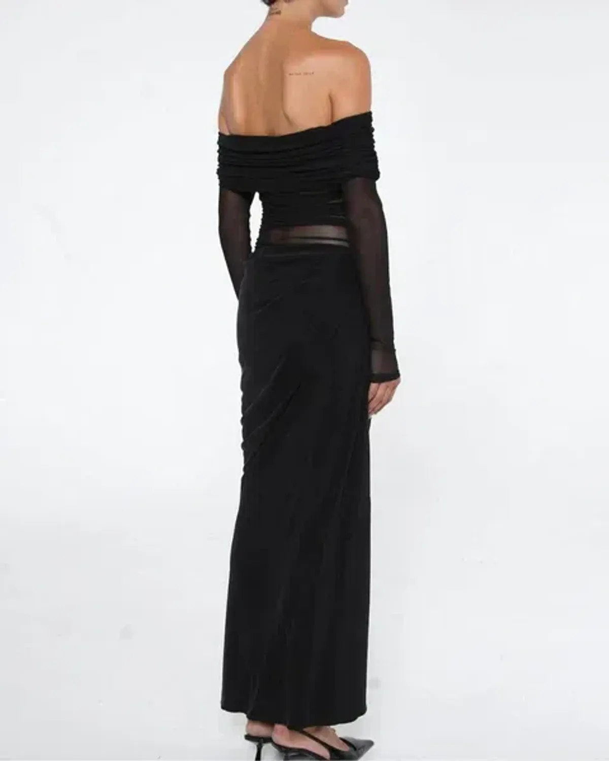 Benni Yasmin Off-Shoulder Maxi Dress Black Size 8 - Image 3