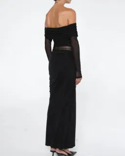 Benni Yasmin Off-Shoulder Maxi Dress Black Size 8 for rent on The Volte - image 3