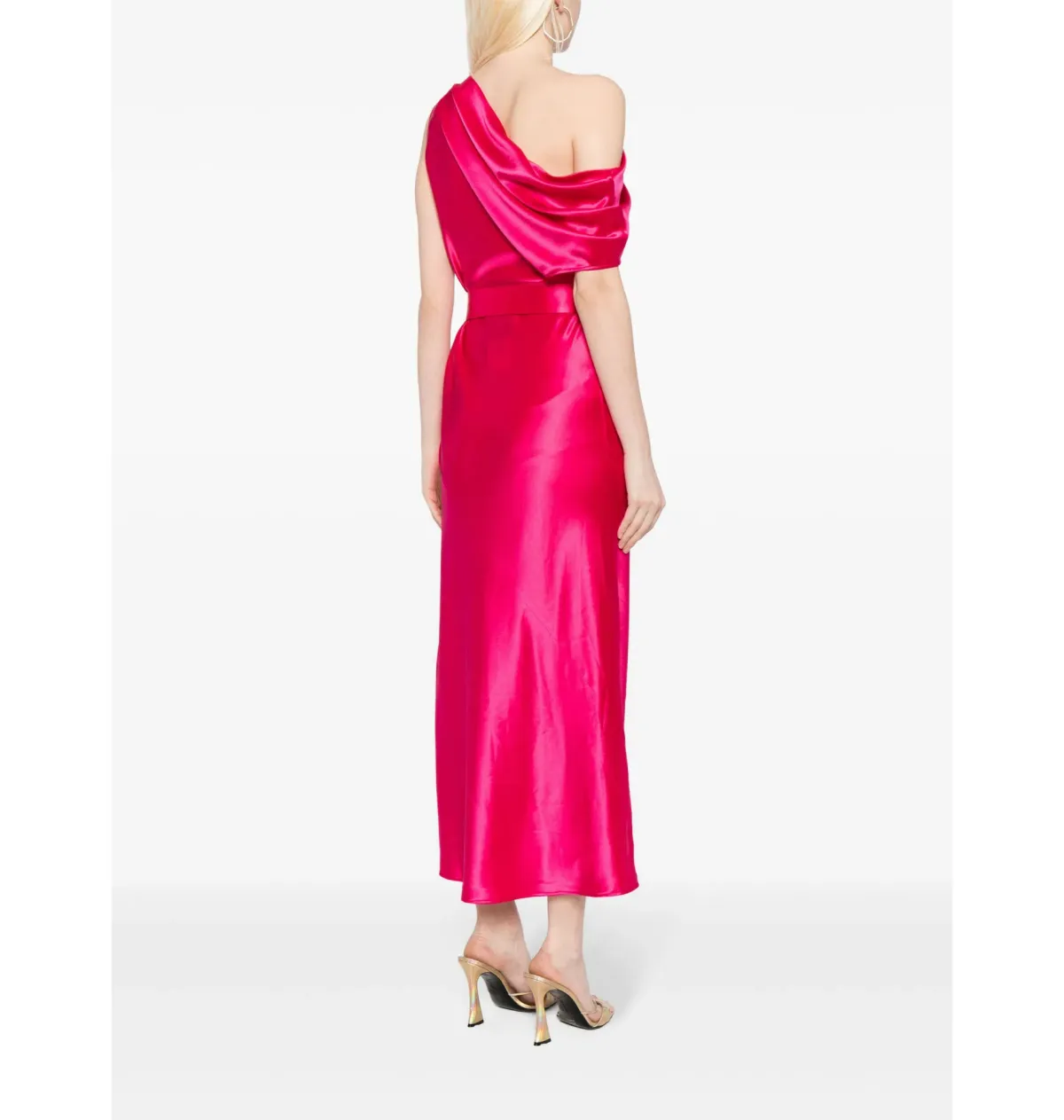 Acler Ellison Off Shoulder Dress Fuchsia Pink Size AU 10 - Image 3