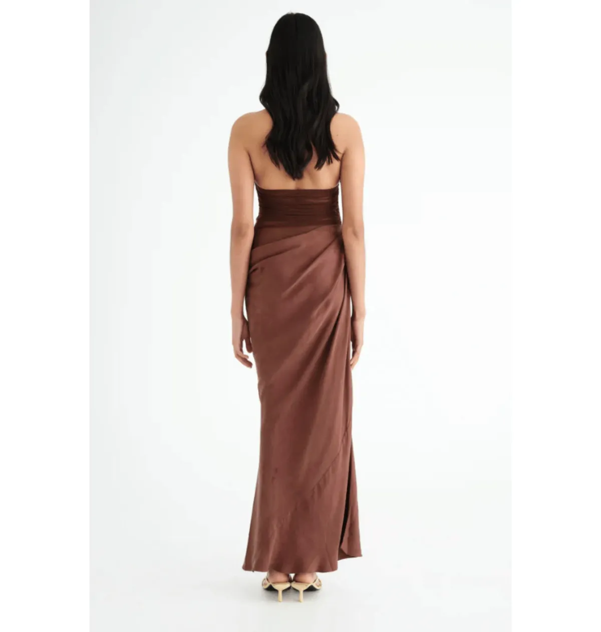 Benni Gina Halter Maxi Dress in Chocolate Size AU 6 - Image 3