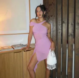 Ronny Kobo Izel Mini Dress Pink Carnation Size AU 8 for rent on The Volte - image 4