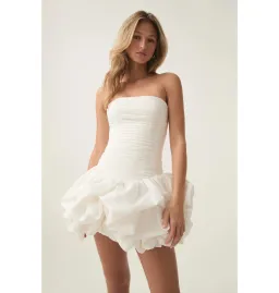 Aje Violette Bubble Hem Mini Dress White Size AU 8 for rent on The Volte - image 4