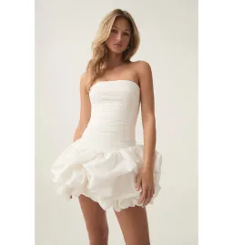 Aje Violette Bubble Hem Mini Dress in Ivory Size AU 12 for rent on The Volte - image 2