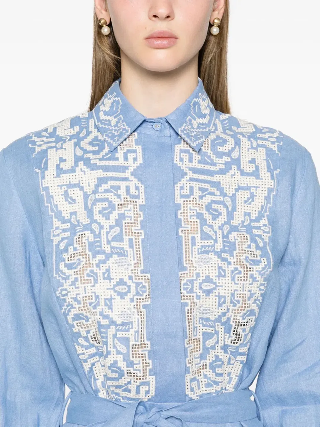 Alemais Arion Mini Dress Cornflower Blue Size AU 10 for rent on The Volte - main image