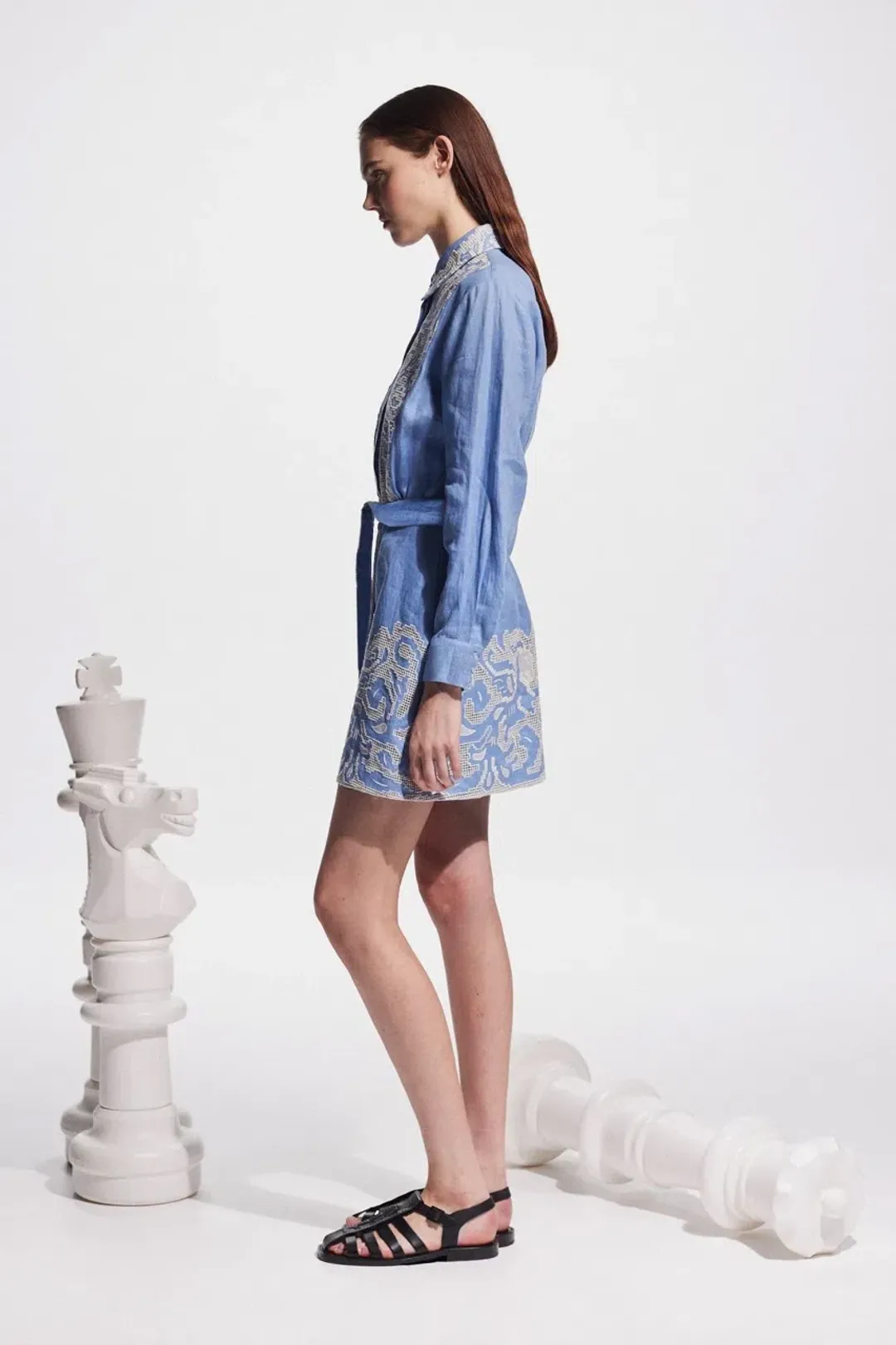 Alemais Arion Mini Dress Cornflower Blue Size AU 10 for rent on The Volte - main image