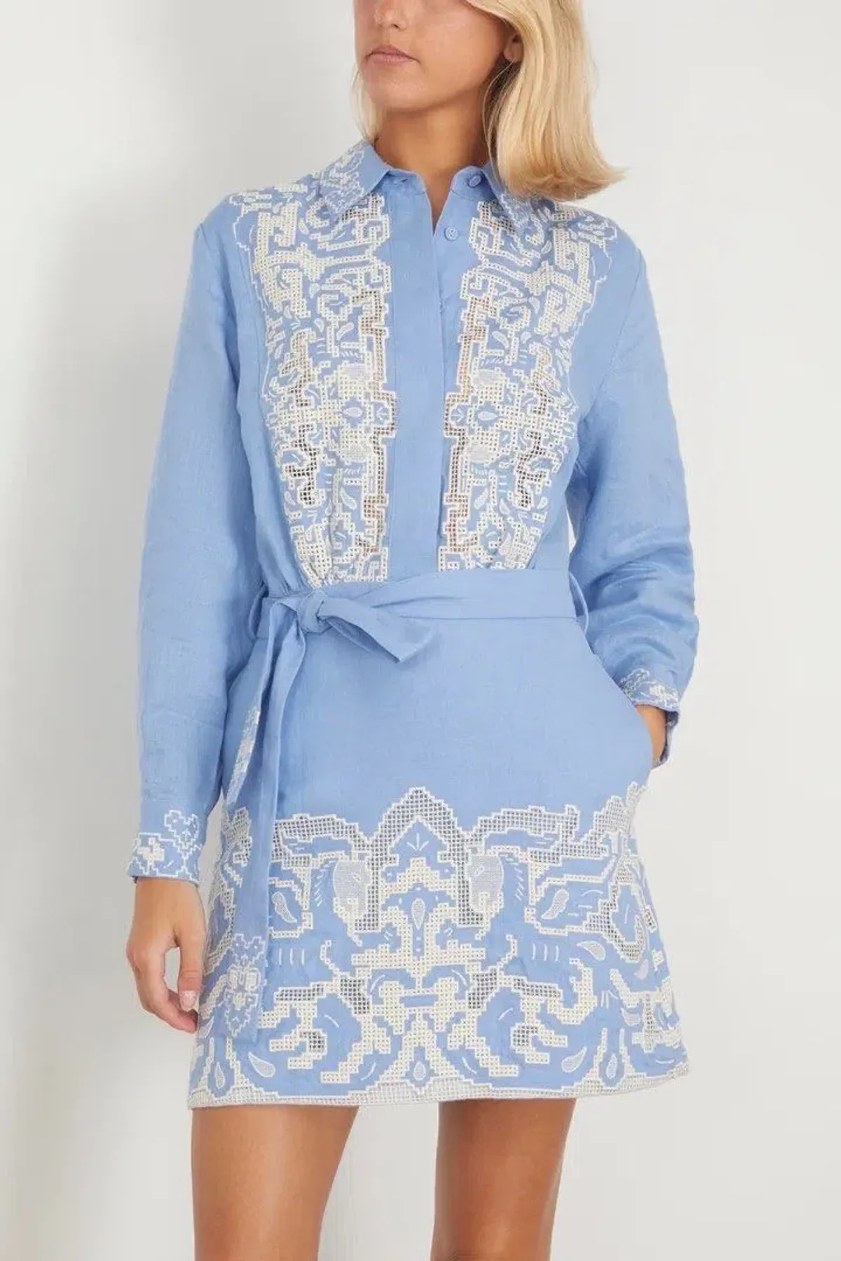 Alemais Arion Mini Dress Cornflower Blue Size AU 10 for rent on The Volte - main image