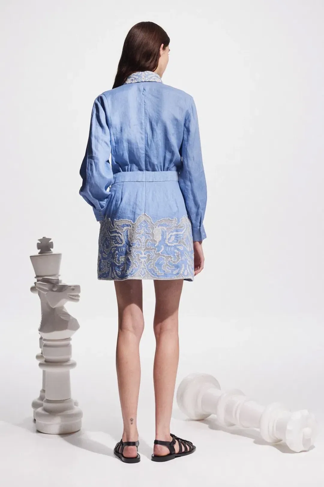 Alemais Arion Mini Dress Cornflower Blue Size AU 10 for rent on The Volte - main image