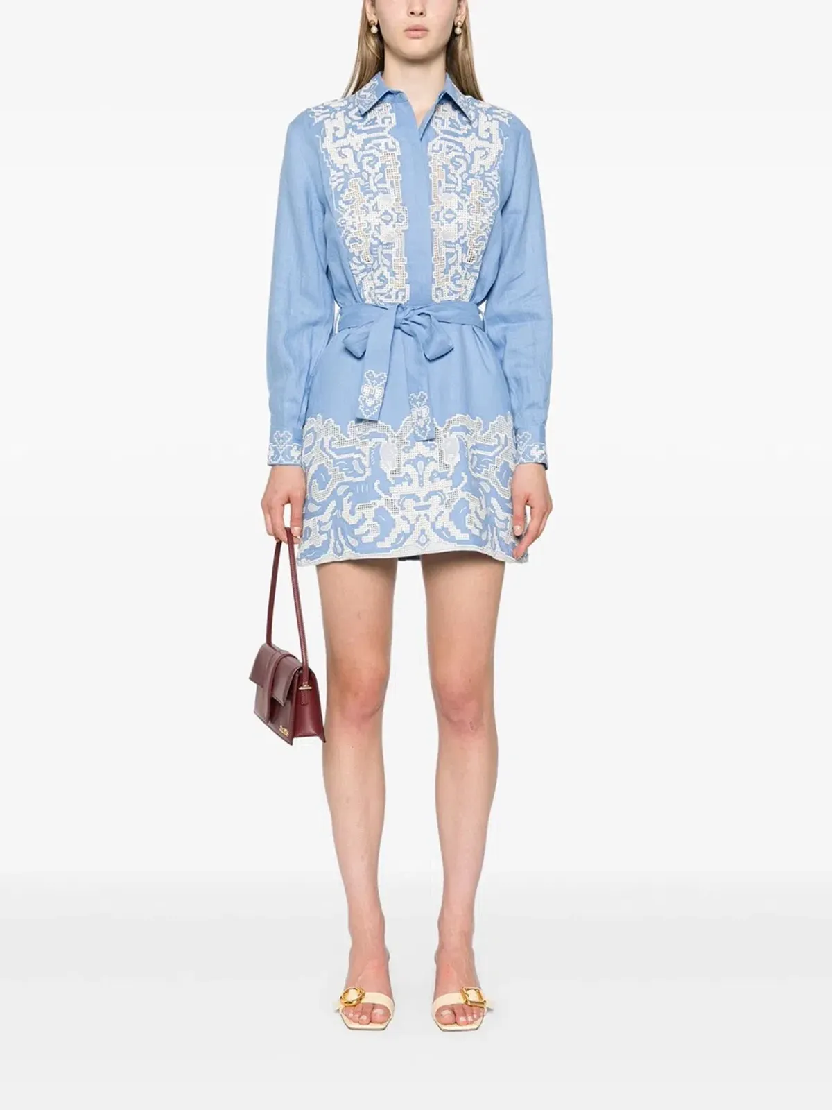 Alemais Arion Mini Dress Cornflower Blue Size AU 10 for rent on The Volte - main image