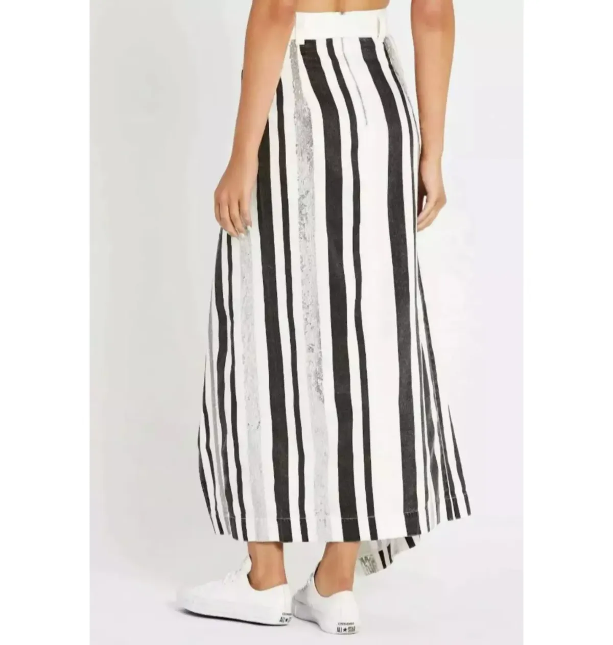 Sass and Bide The Front Row Maxi Skirt Black/Silver Size AU 6 - Image 3