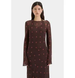Sir The Label Toni Long Sleeve Dress in Chocolate Polka Dot Size 1 / AU 8 for rent on The Volte - image 5