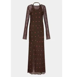 Sir The Label Toni Long Sleeve Dress in Chocolate Polka Dot Size 1 / AU 8 for rent on The Volte - image 7