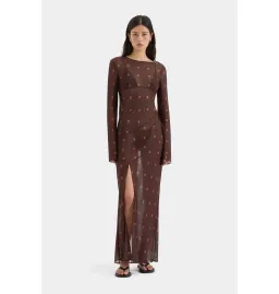 Sir The Label Toni Long Sleeve Dress in Chocolate Polka Dot Size 1 / AU 8 for rent on The Volte - image 1