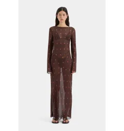Sir The Label Toni Long Sleeve Dress in Chocolate Polka Dot Size 1 / AU 8 for rent on The Volte - image 3