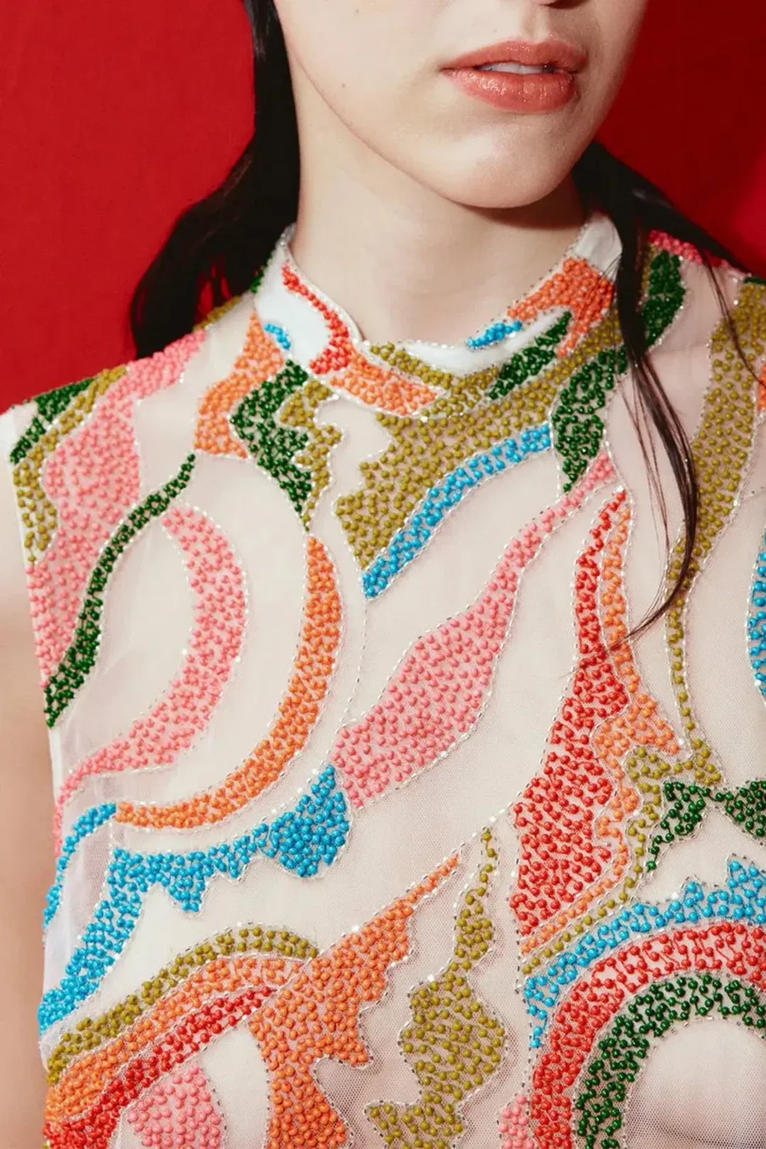 Alemais The Five Bead Embellished Mini Dress Multi Size 10 AU for rent on The Volte - main image