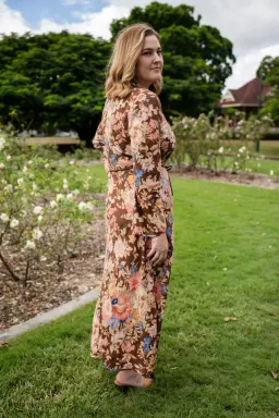 Zimmermann August Bias Maxi Dress Chocolate Floral Size 4 / AU 16 for rent on The Volte - image 3