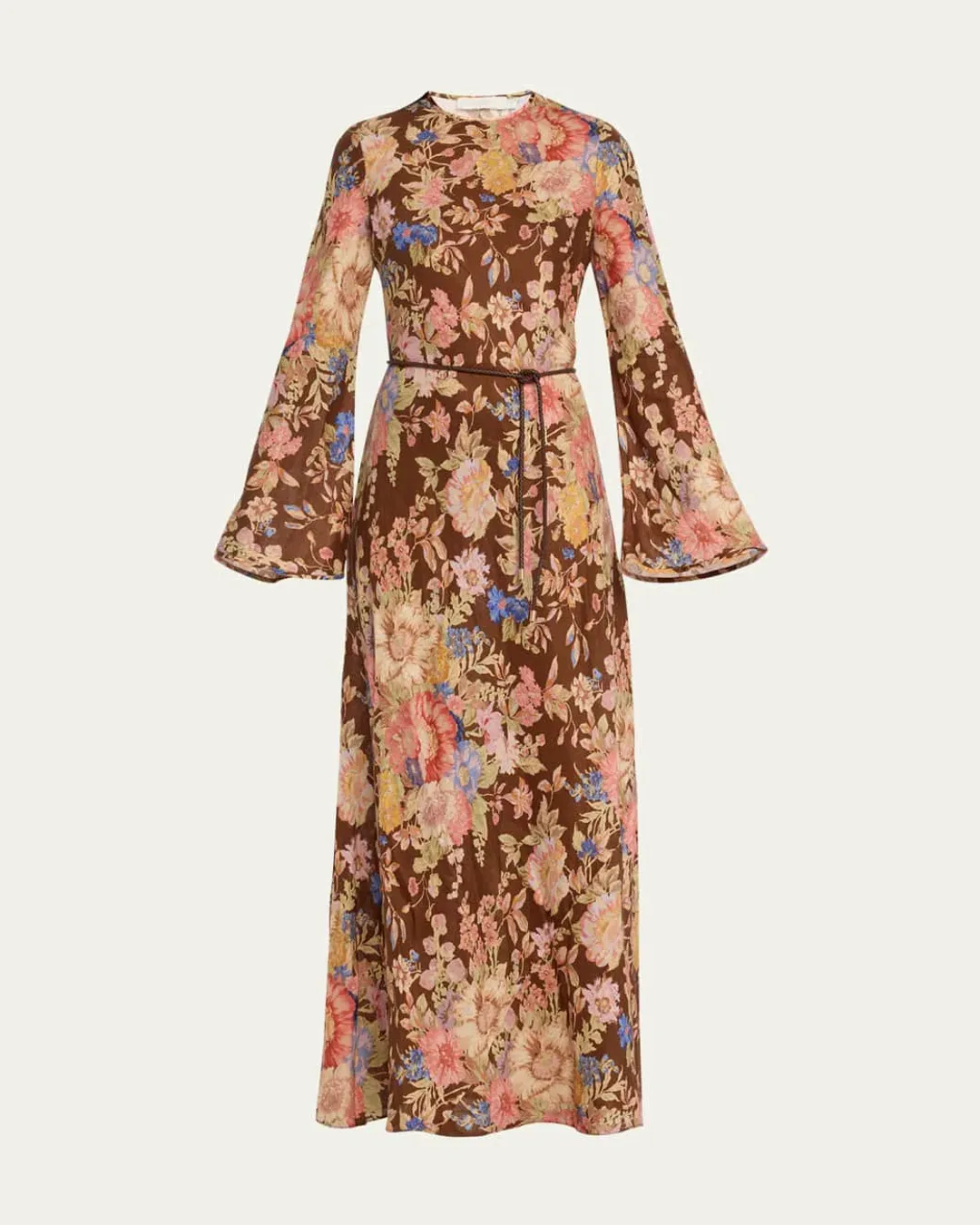 Zimmermann August Bias Maxi Dress Chocolate Floral Size 4 / AU 16 for rent on The Volte - main image