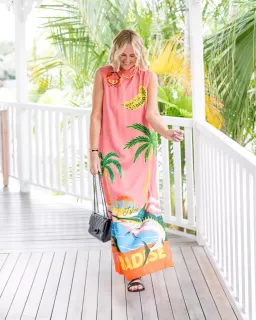 Alemais Paradiso Silk Midi Dress Pink Multi Size 10 AU for rent on The Volte - image 24