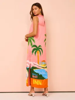 Alemais Paradiso Silk Midi Dress Pink Multi Size 10 AU for rent on The Volte - image 10