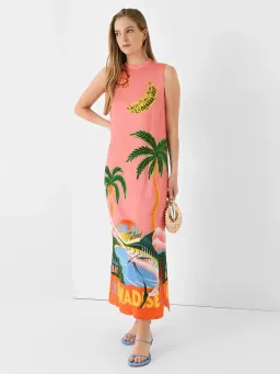 Alemais Paradiso Silk Midi Dress Pink Multi Size 10 AU for rent on The Volte - image 19