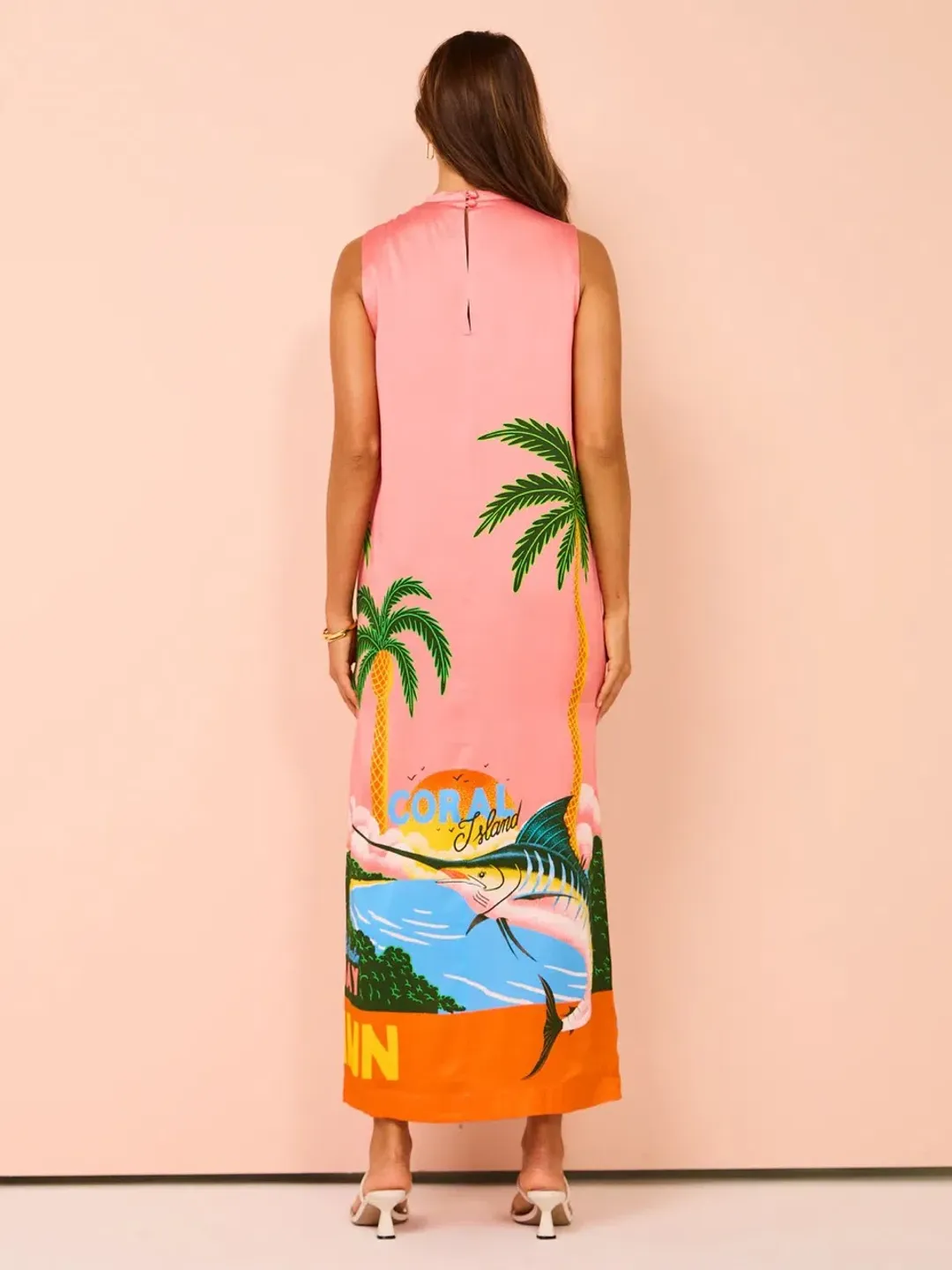 Alemais Paradiso Silk Midi Dress Pink Multi Size 10 AU for rent on The Volte - main image