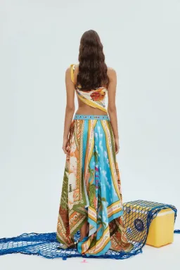 Alemais Samaki Scarf Top & Paradiso Silk Scarf Skirt Set Multi Size 10 AU for rent on The Volte - image 3