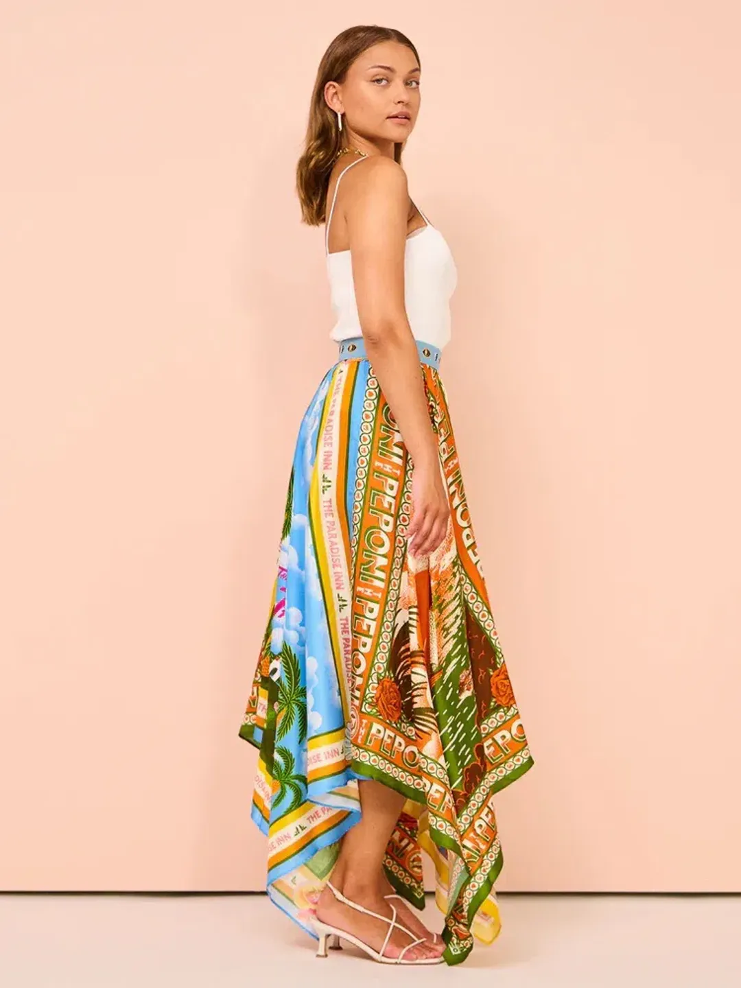 Alemais Samaki Scarf Top & Paradiso Silk Scarf Skirt Set Multi Size 10 AU for rent on The Volte - main image